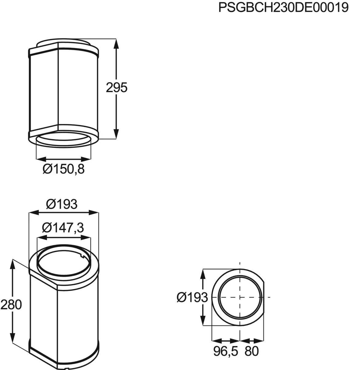 M8CKSL28 Geluidsdemper 28 cm