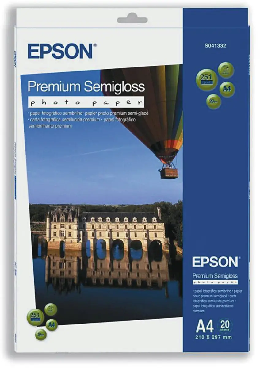 Premium Semigloss Photo Paper. A4 (20 Sheet).