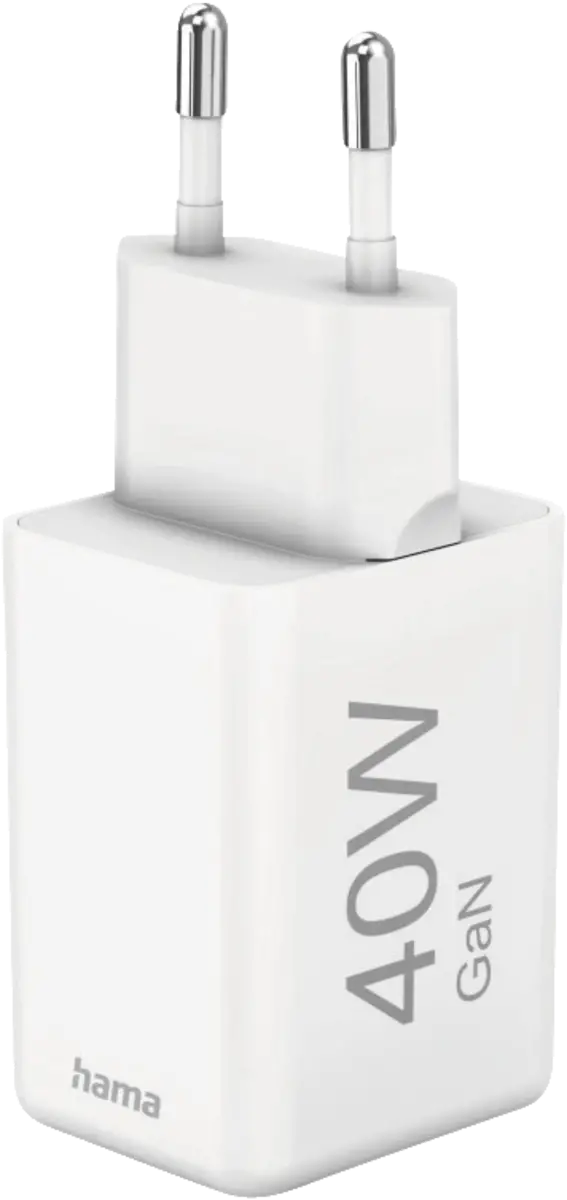 Snellader, GaN, 2x USB-C, super-mini-oplader, PD, 40 W