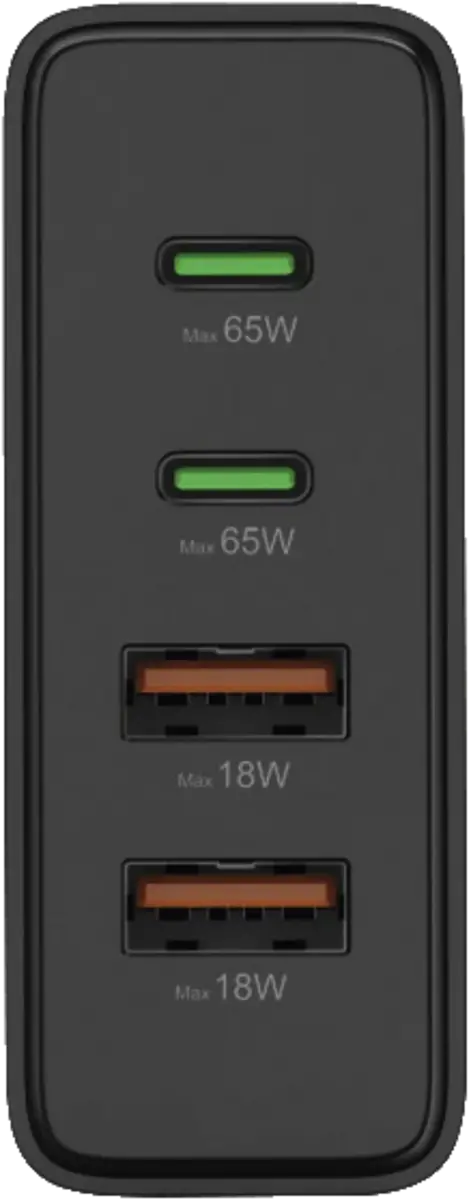 USB-oplaadstation 4 poorten, GaN , snellader