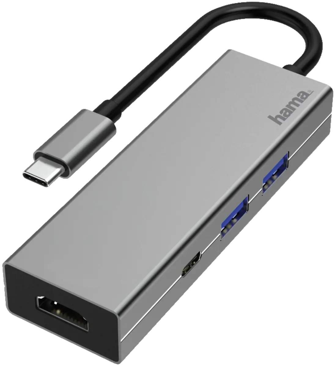 200107 USB-C-multiport-adap., 4-poorts, 2x USB-A, USB-C,HDMI