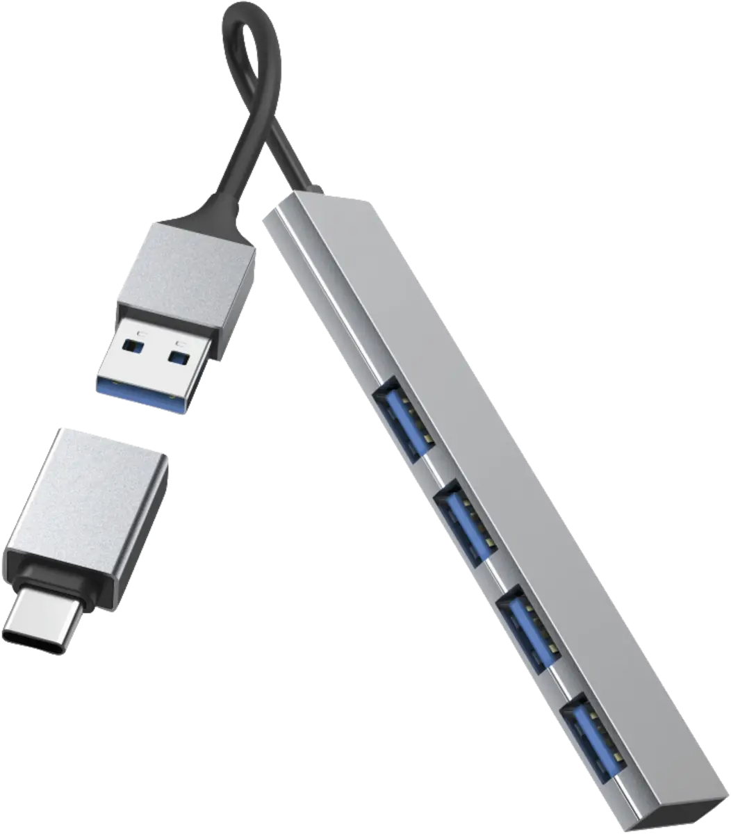 USB-hub, 4-poorts, USB 3.2 Gen1, 5 Gbit/s, USB-C adapter