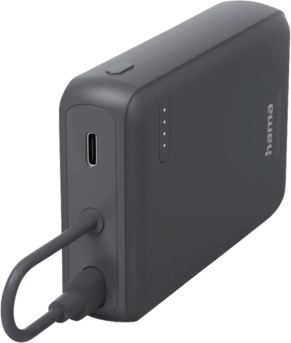 Power Pack Travel met kabel, 10000mAh, 2 uitgangen: 2x USB-C