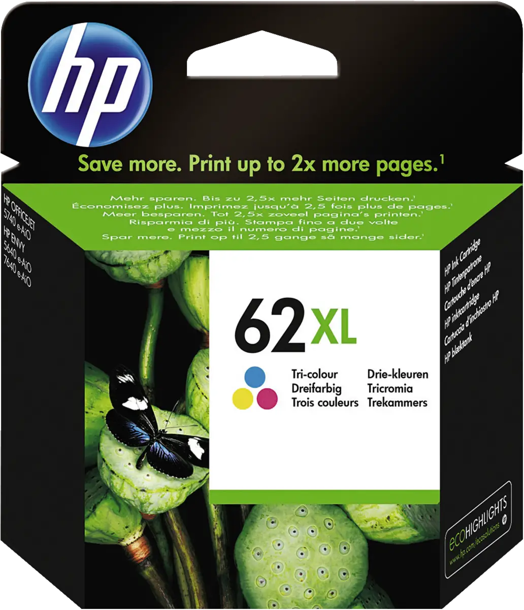 HP 62XL ink color