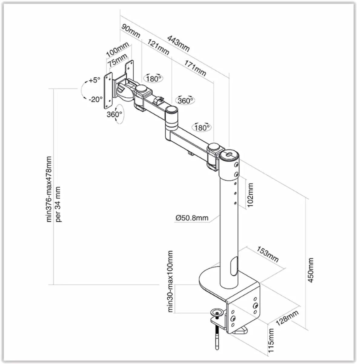 FPMA-D960BLACKPLUS flat screen desk mount