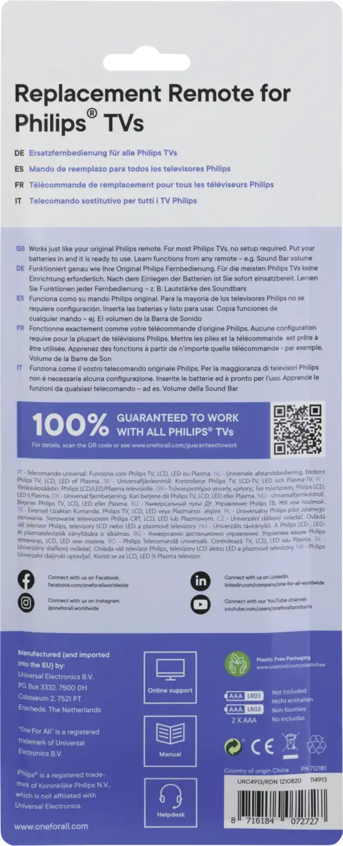 URC4913 - Philips 2.0