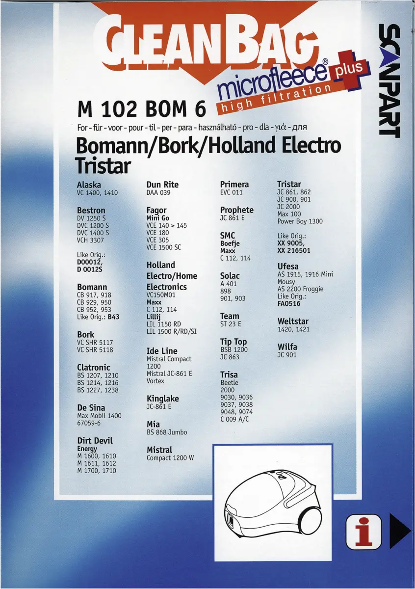 2682284002 Stofzak Tristar JC861E micro+