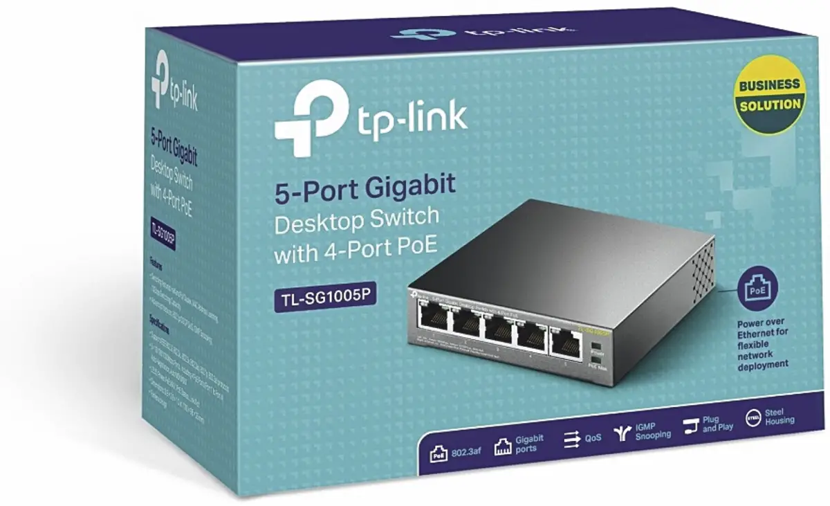 5-Port Desktop-Switch met 4 PoE-Ports