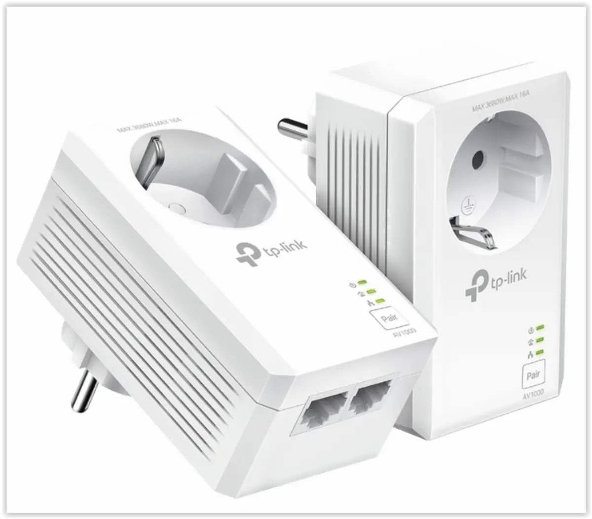 AV1000 2-poorts Gigabit Passthrough Powerline