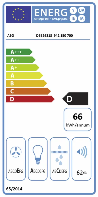 AEG DEB2631S energielabel