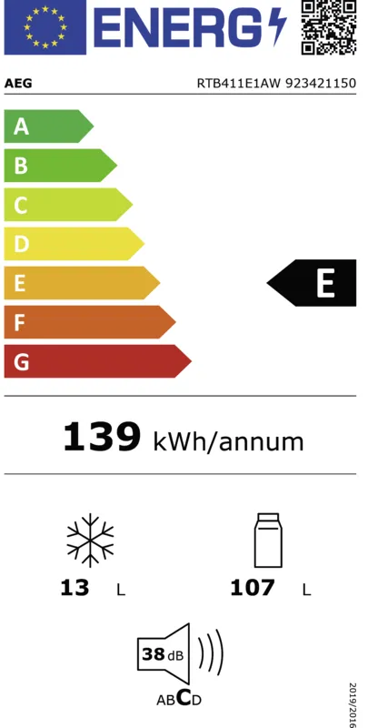AEG RTB411E1AW energielabel