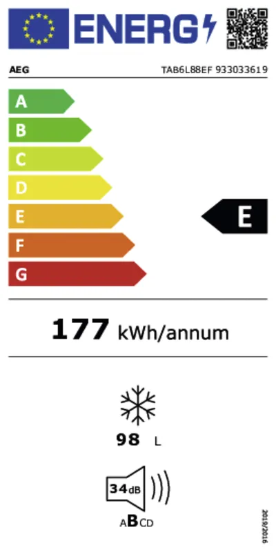 AEG TAB6L88EF energielabel