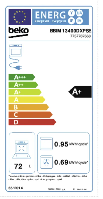 Beko BBIM13400DXPSE energielabel