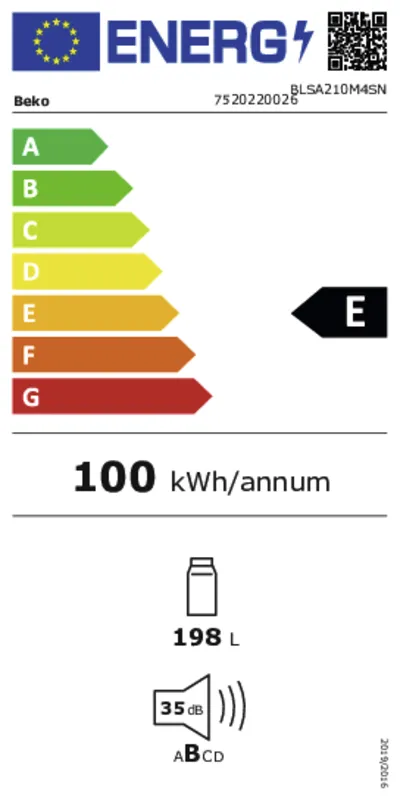 Beko BLSA210M4SN energielabel