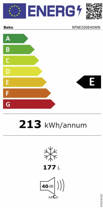 Beko RFNM200E40WN energielabel