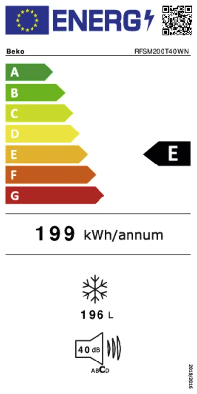 Beko RFSM200T40WN energielabel