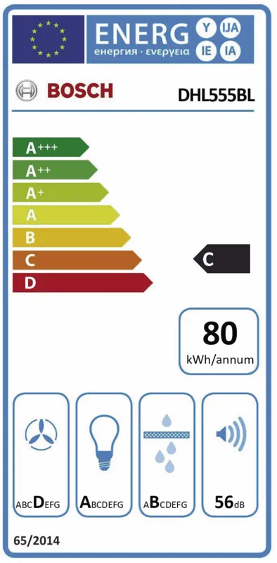 Bosch DHL555BL energielabel