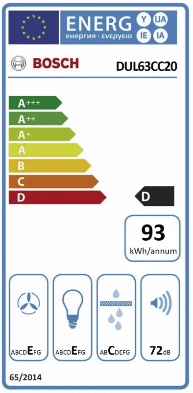 Bosch DUL63CC20 energielabel