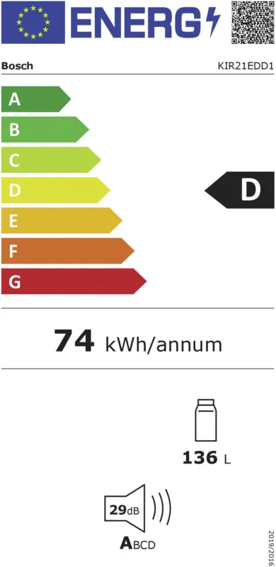 Bosch KIR21EDD1 energielabel