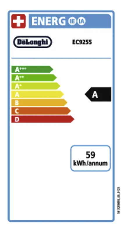 De´Longhi EC 9255.M La Specialista Cold Brew energielabel
