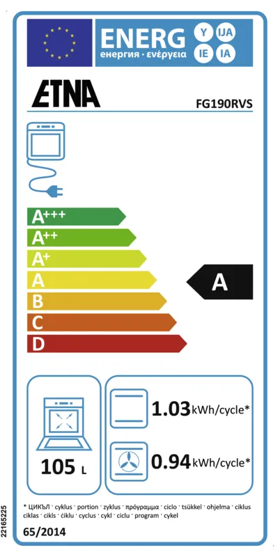 Etna FG190RVS energielabel