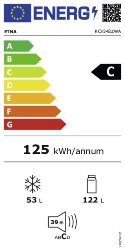 Etna KCV343ZWA energielabel