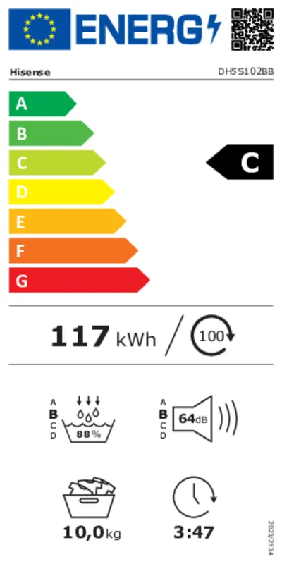 Hisense DH5S102BB energielabel