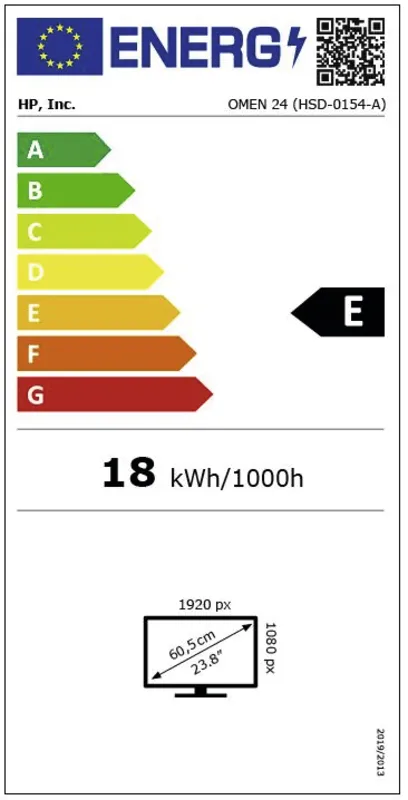 HP OMEN 24 energielabel