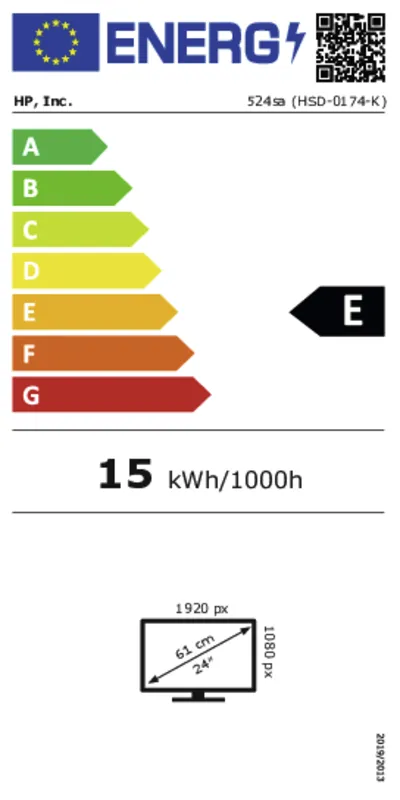 HP Serie 5 23,8 inch, speakers energielabel
