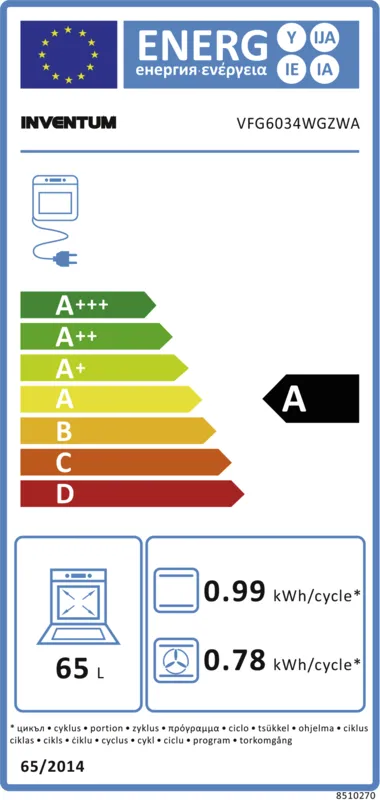 Inventum VFG6034WGZWA energielabel