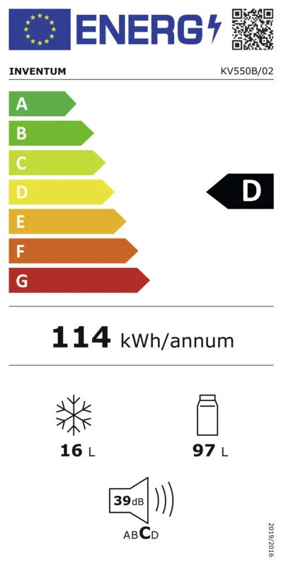 Inventum KV550B energielabel
