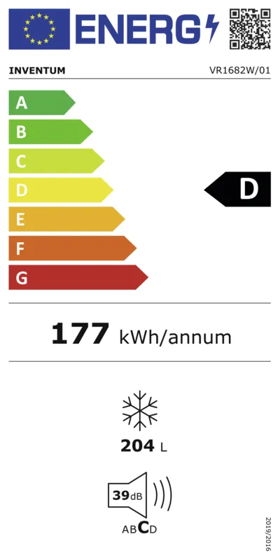 Inventum VR1682W energielabel