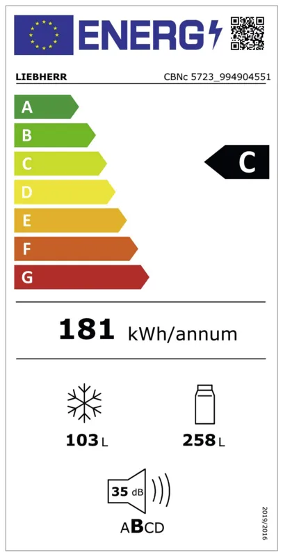 Liebherr CBNc 5723-22 energielabel