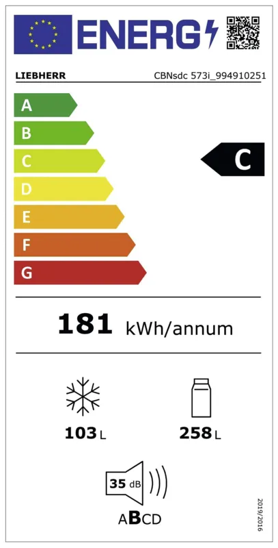 Liebherr CBNsdc 573i-22 energielabel