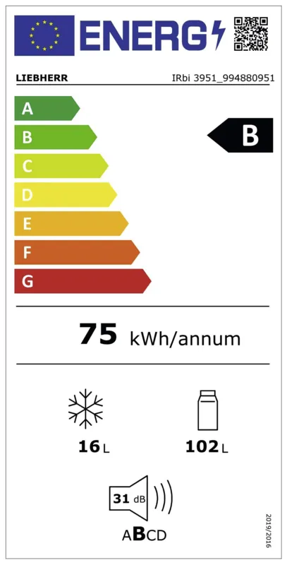 Liebherr IRbi 3951-22 energielabel