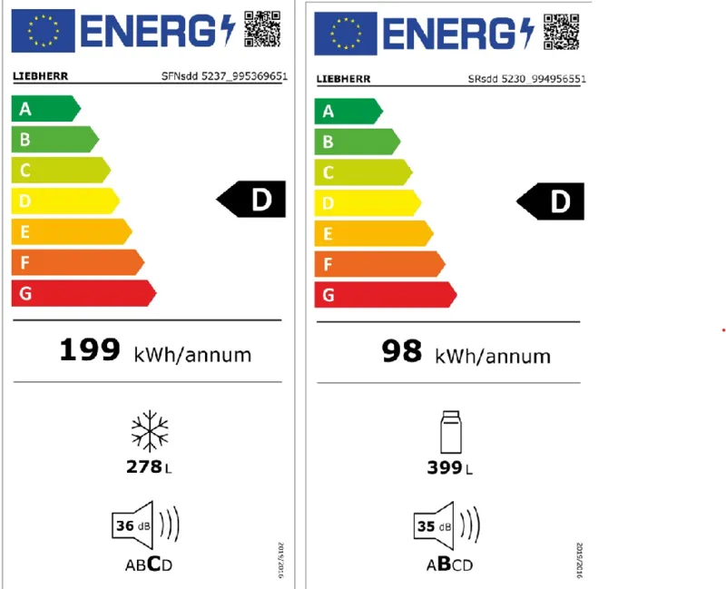 Liebherr XRFsd 5230-22 (SFNsdd 5237-22+SRsdd 5230-22) energielabel