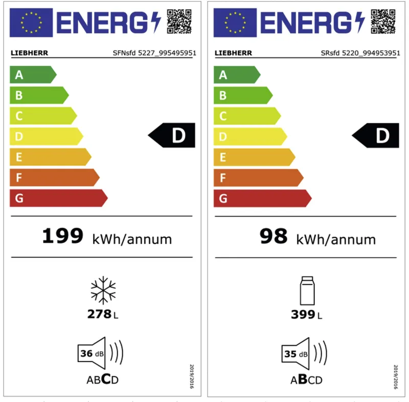 Liebherr XRFsf 5220-22 (SFNsfd 5227-22+SRsfd 5220-22) energielabel