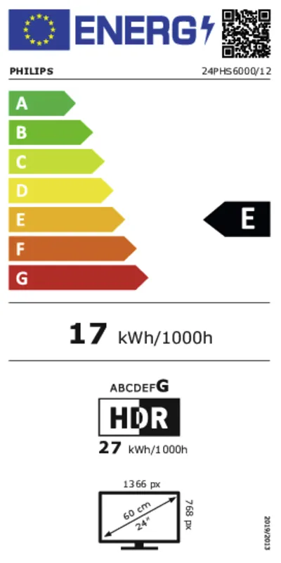 Philips 24PHS6000/12 energielabel