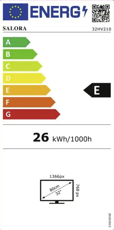 Salora 32HV210 energielabel