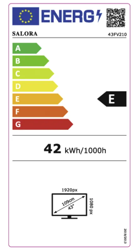 Salora 43FV210 energielabel