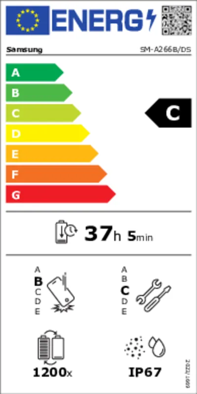 Samsung Galaxy A26 5G A266B 128GB energielabel