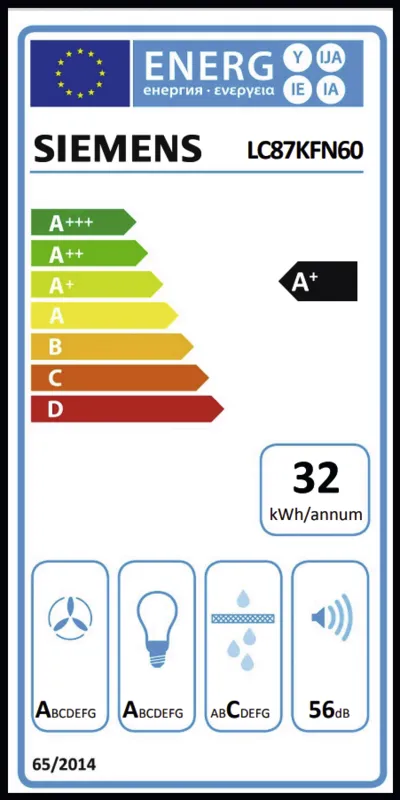 Siemens LC87KFN60 energielabel