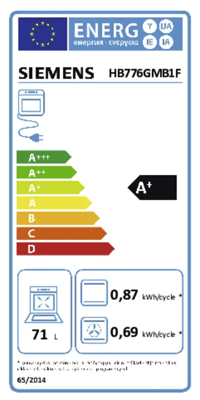 Siemens HB776GMB1F energielabel