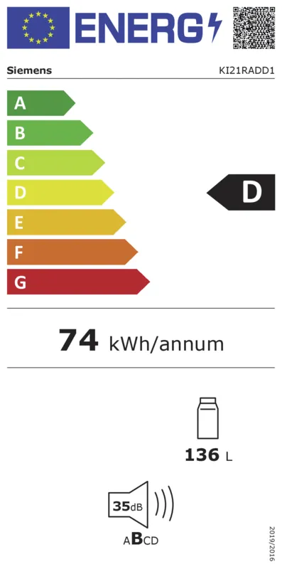 Siemens KI21RADD1 energielabel