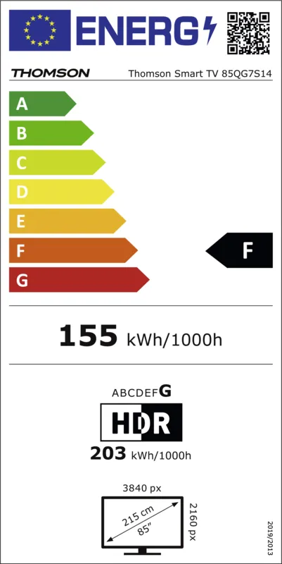 Thomson 85QG7C14 energielabel