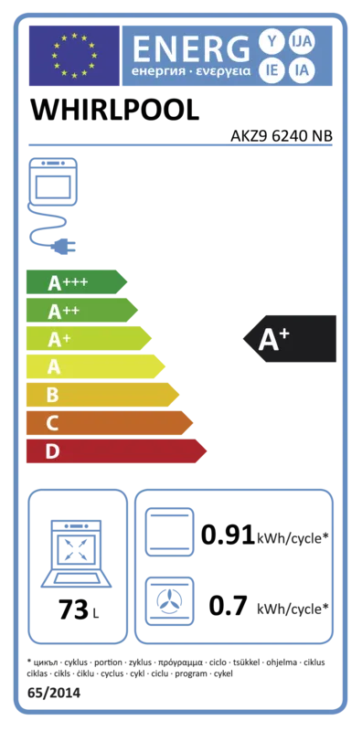 Whirlpool AKZ9 6240 NB energielabel