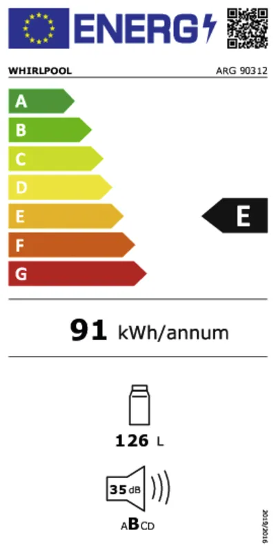 Whirlpool ARG90312 energielabel