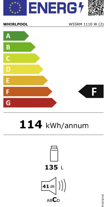 Whirlpool W55RM 1110 W energielabel