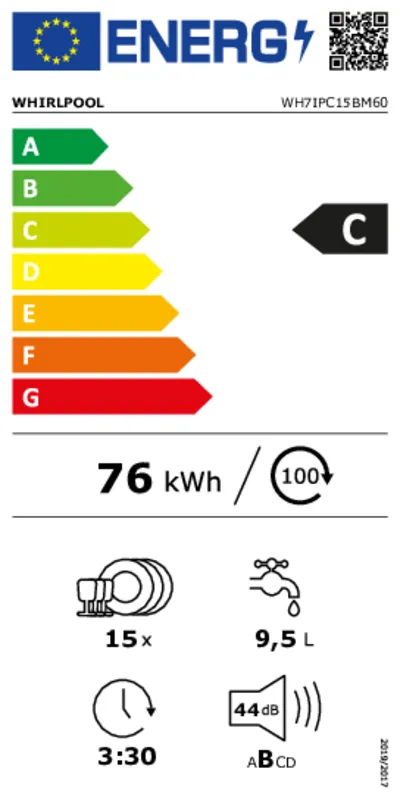 Whirlpool WH7IPC15BM60 energielabel
