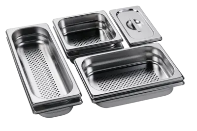 AEG A9OZS10 Set van 8 RVS stoomschalen waarvan 4 geperforeerd